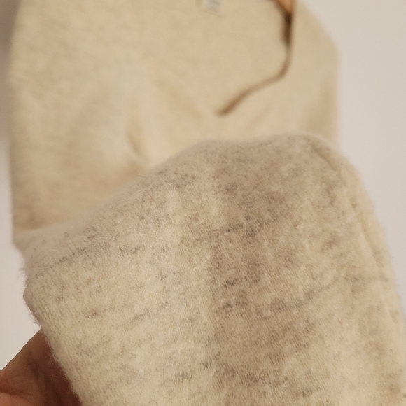 Wilfred Greer Sweetheart Sweater Heather Light Oatmeal Size S Wool Cashmere - Picture 5 of 9